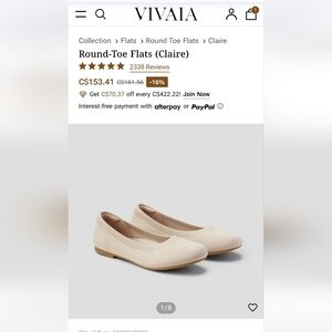 Vivaia Beige Round Toe Flats (Claire)